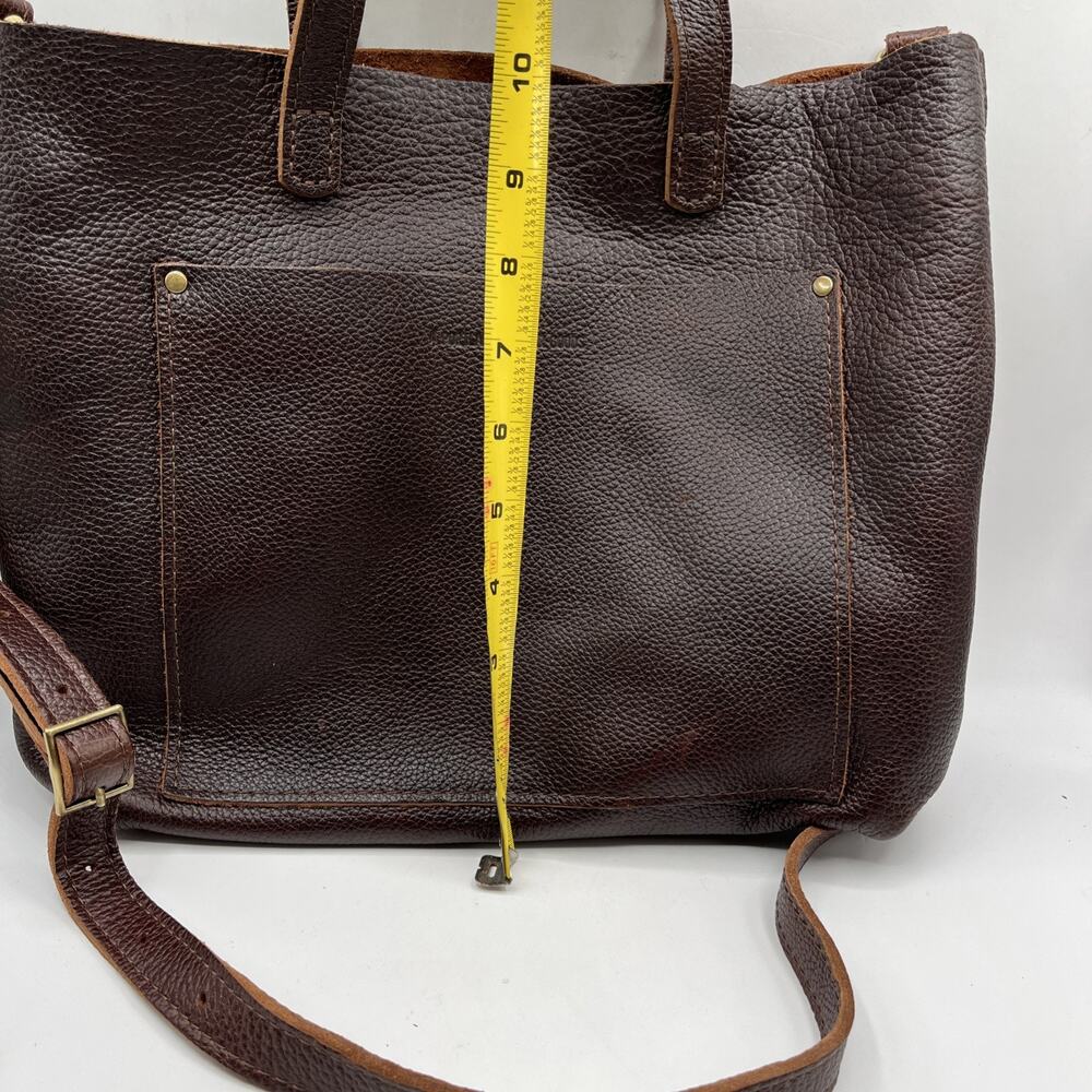 Portland Leather Goods Crossbody Medium Tote Bag Nutmeg Brown Pebble Leather - Picture 8 of 8
